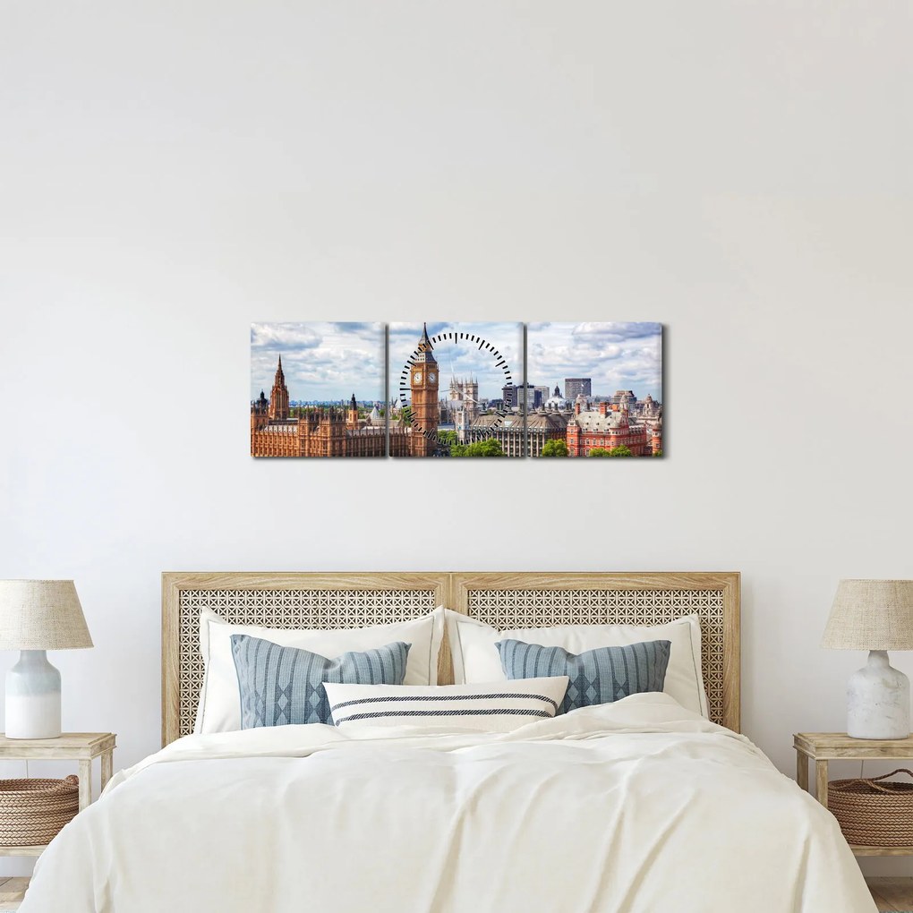 Obraz - Big Ben (z zegarem) (90x30 cm)