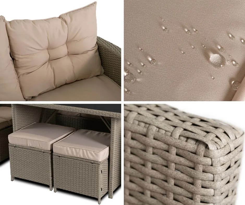 Zestaw mebli ogrodowych technorattan Colorado, beżowy