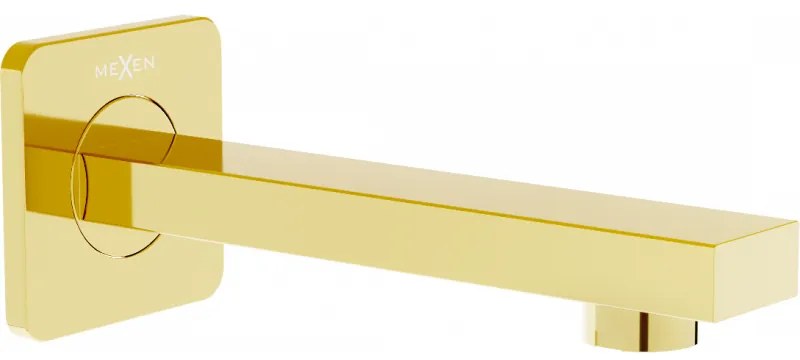 Mexen Cube wylewka wannowa ścienna, złota - 79370-50