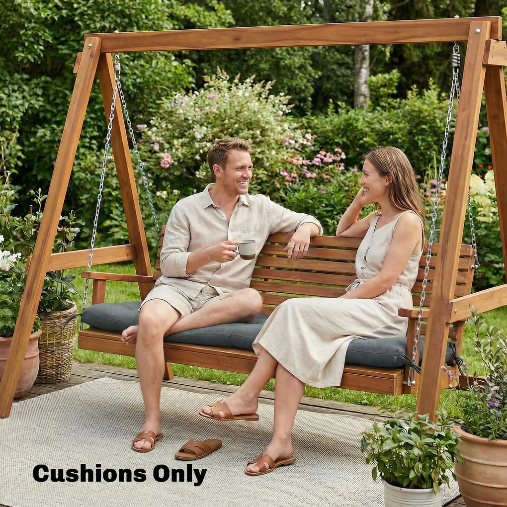 Outsunny Poduszka na Leżak z Paskami Mocującymi, Pikowana 198x65x13 cm, Ciemnoszara | Aosom PL