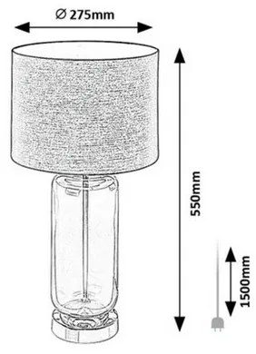 Rabalux 74049 lampa stołowa Rein, szary