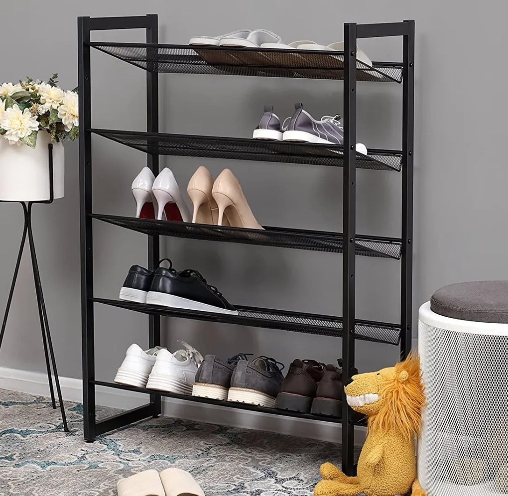 Metalowy regał na buty Belfort 5 półek