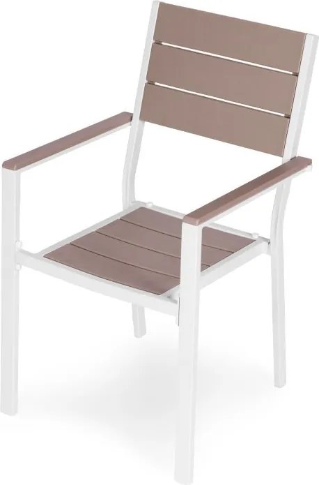 Krzesła ogrodowe Caprila - zestaw 2 szt. na taras i balkon, kolor biało-beżowy