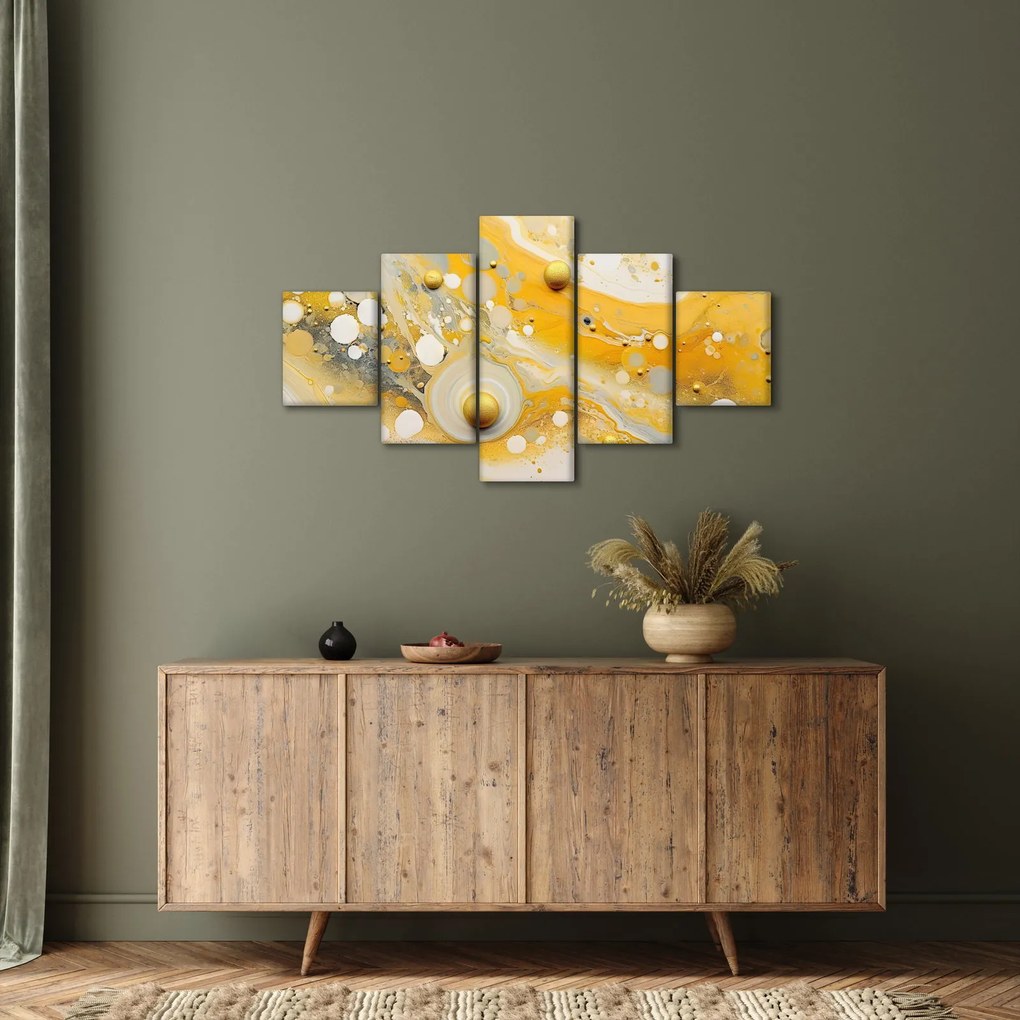 Obraz - Abstrakcyjne tło ze złotą dekoracją (125x70 cm)