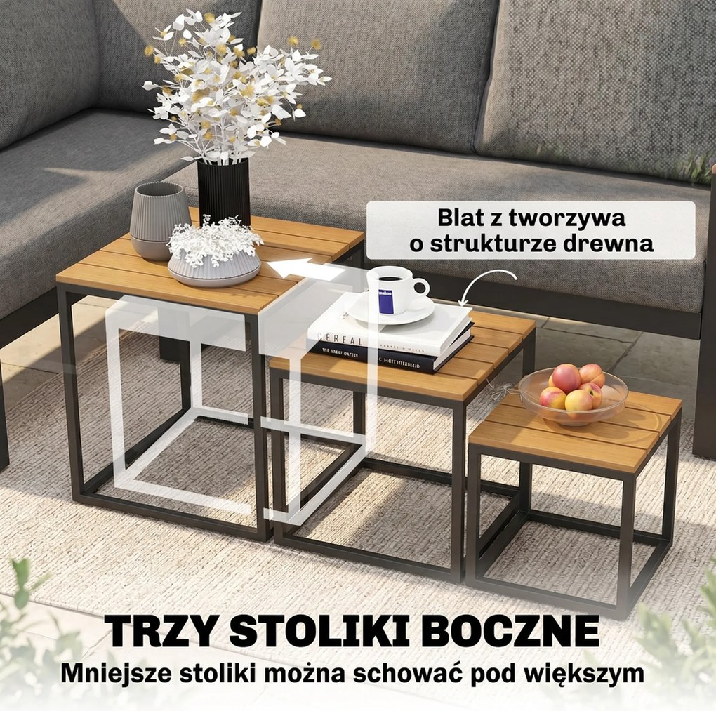 Outsunny Zestaw Mebli Ogrodowych 5-częściowy Szary | Aosom PL