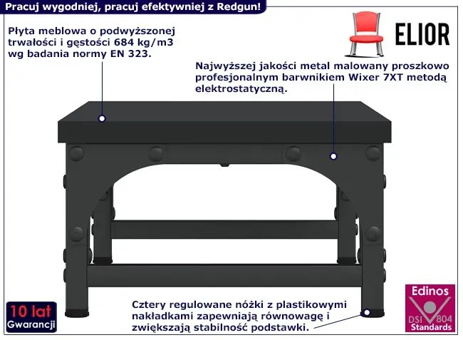 Czarna minimalistyczna nadstawka na biurko W4-N77