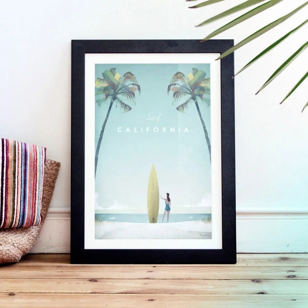 Plakat Travelposter California, 30 x 40 cm