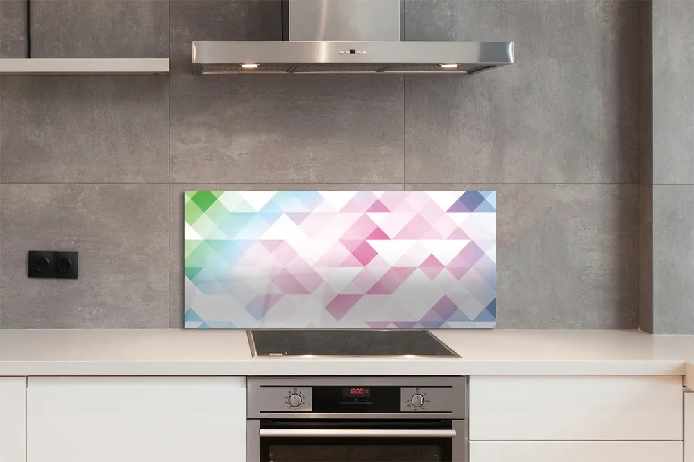 Panel szklany do Kuchni Tęczowy Wzór Diamentów