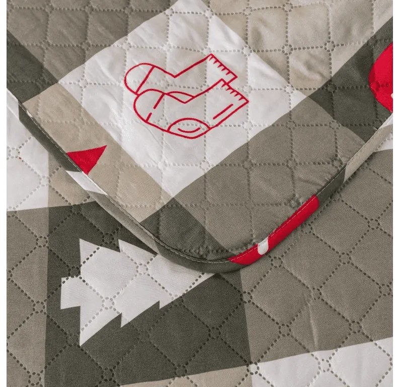 Narzuta na łóżko CHRISTMAS SOCKS, zielona Rozmiar: 170 x 210 cm