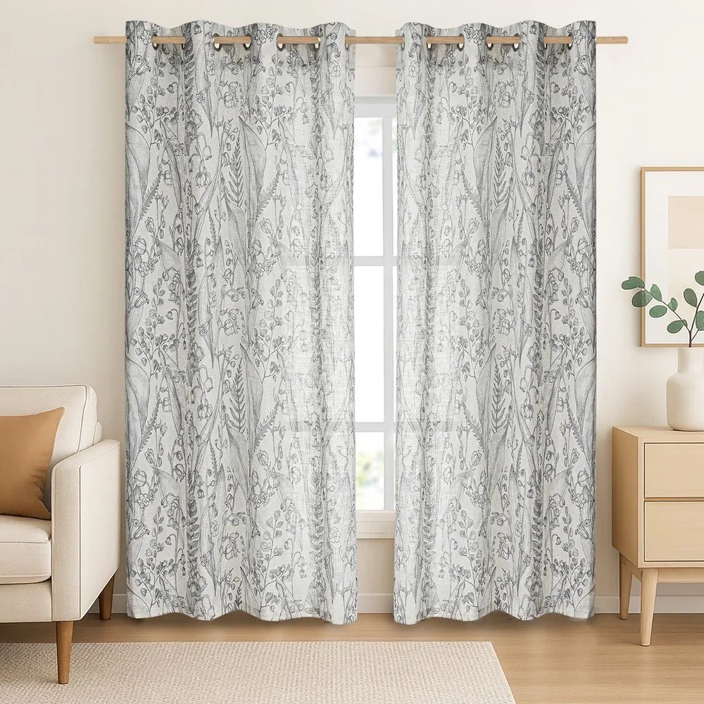 Jasnoszara zasłona 135x250 cm Selvetia – Restilo