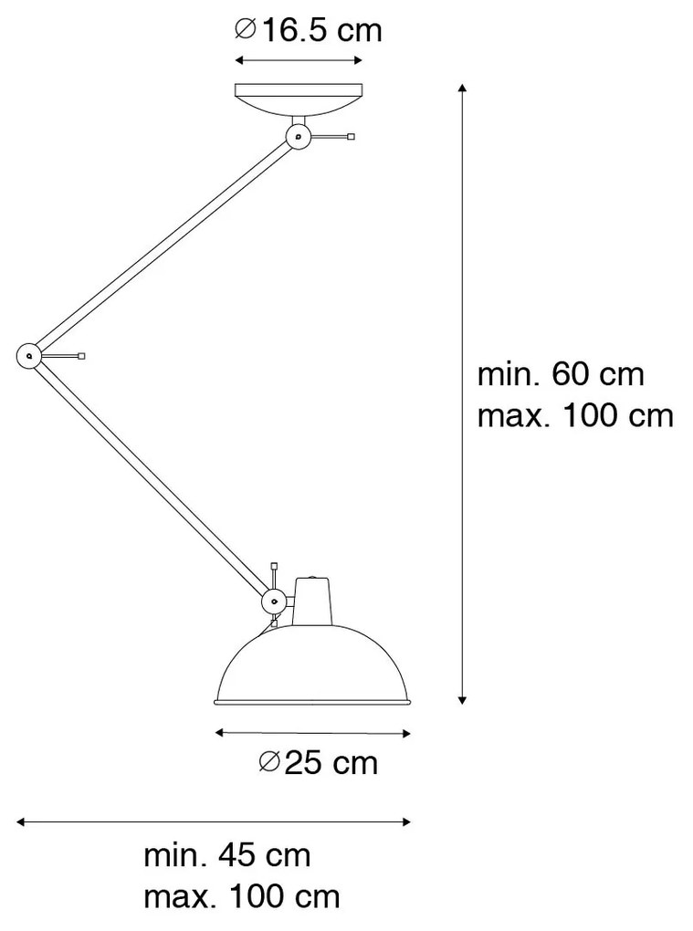 Retrowana lampa sufitowa żółta z brązem - Milou Retro Oswietlenie wewnetrzne