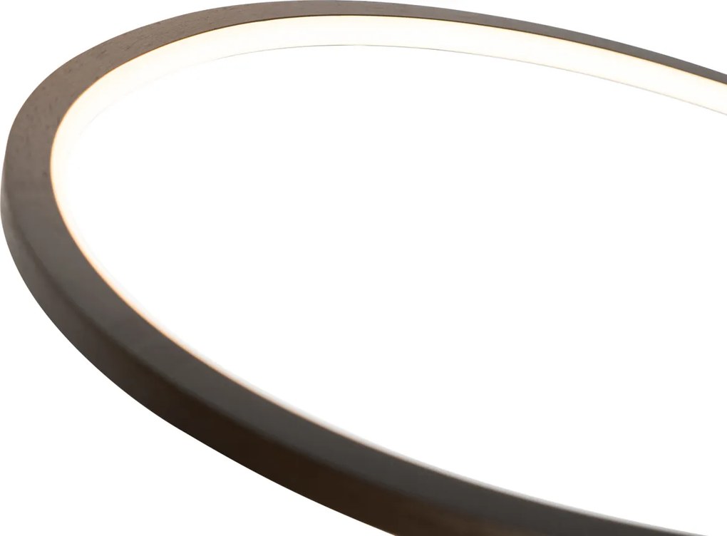 Designerska lampa wisząca brązowa 72 cm z wbudowaną diodą LED z 3-stopniowym ściemniaczem - Rowan