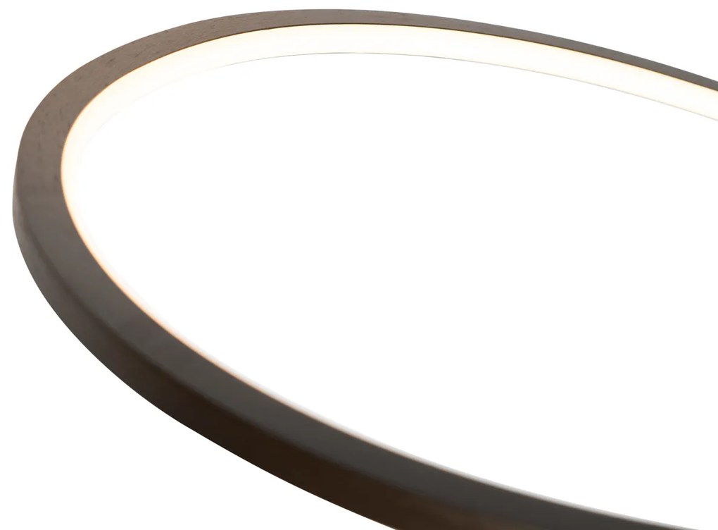 Designerska lampa wisząca brązowa 72 cm z wbudowaną diodą LED z 3-stopniowym ściemniaczem - RowanDesignerski Oswietlenie wewnetrzne