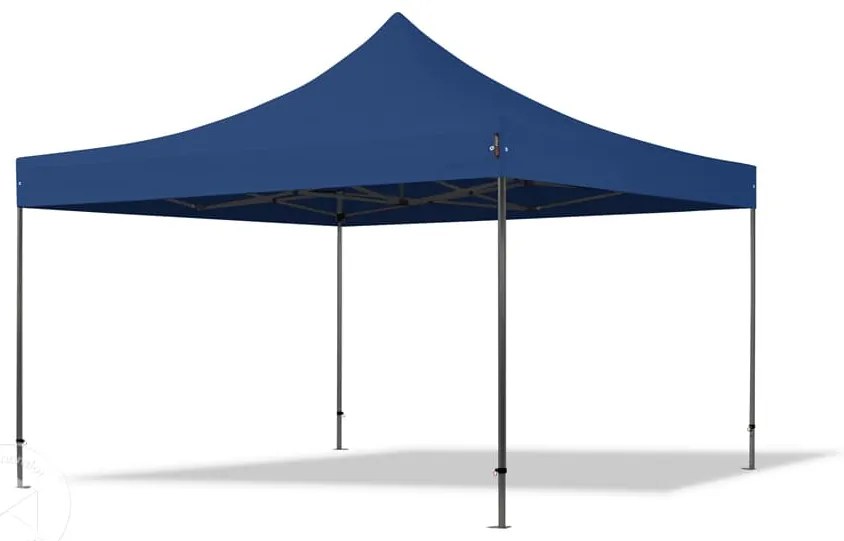 TOOLPORT 4x4 m Namiot Ekspresowy, PREMIUM Stal 40mm, ze ścianami bocznymi, okna panoramiczne, niebieski - (600092)
