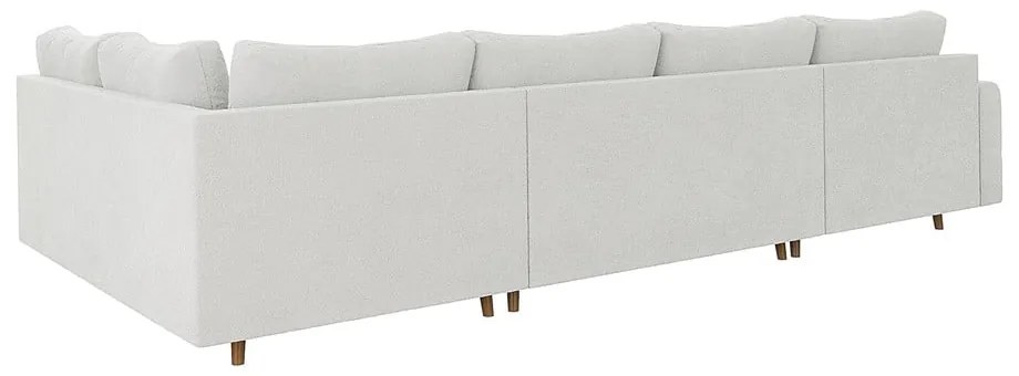Biały narożnik z materiału bouclé (lewostronny/w kształcie litery U) Ariella – Ropez