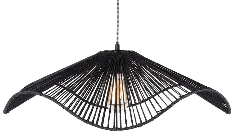 Czarna lampa wisząca z kloszem z plecionki papierowej ø 62 cm Sombra – Leitmotiv