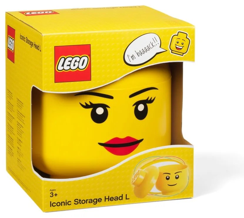 Pojemnik w kształcie głowy LEGO® Girl, Ø 24,2 cm