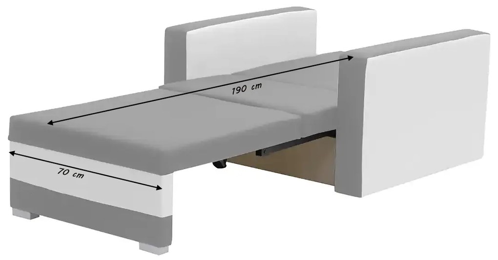 Fotel rozkładany z funkcją spania ASTO1 Ciemny brąz/Beżowy