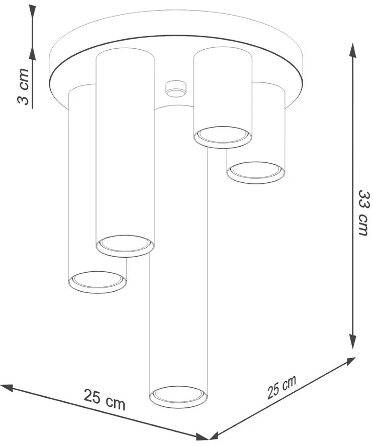 Pięciopunktowa biała lampa sufitowa Z8-F46