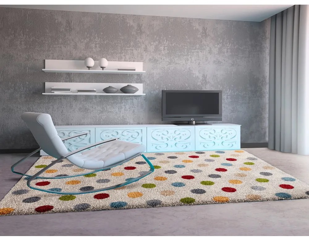 Kremowy dywan 133x190 cm Norge Dots – Universal