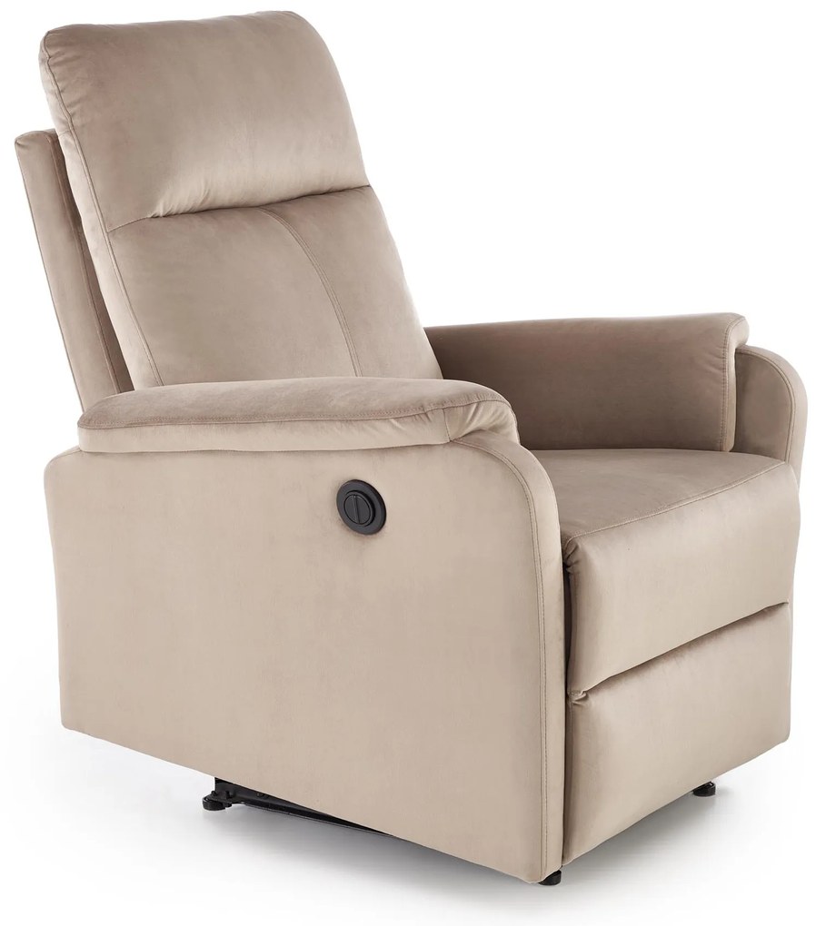 Fotel wypoczynkowy z funkcją elektrycznego rozkładania CROCUS beżowy