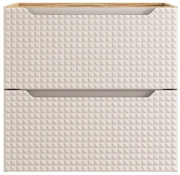 Beżowa nowoczesna szafka pod umywalkę z szufladami 60 cm - Montans 7X