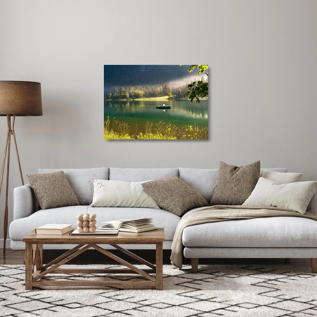 Obraz na szkle - jezioro (70x50 cm)
