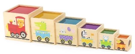 Viga drewniana piramidka układanka klocki sorter montessori