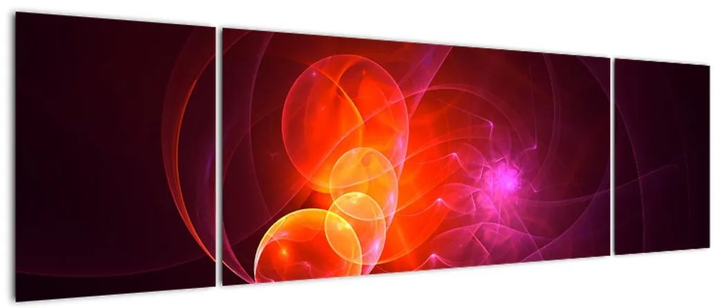 Nowoczesny obraz różowej abstrakcji (170x50 cm)