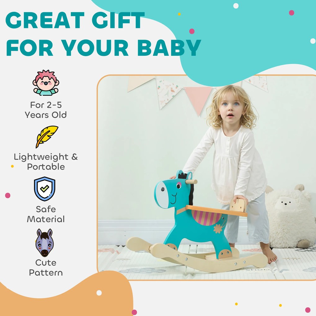 AIYAPLAY Bujak osiołek — zabawka dla niemowląt z uchwytami, siedzisko 59 x 27 x 43 cm, ciemnozielony