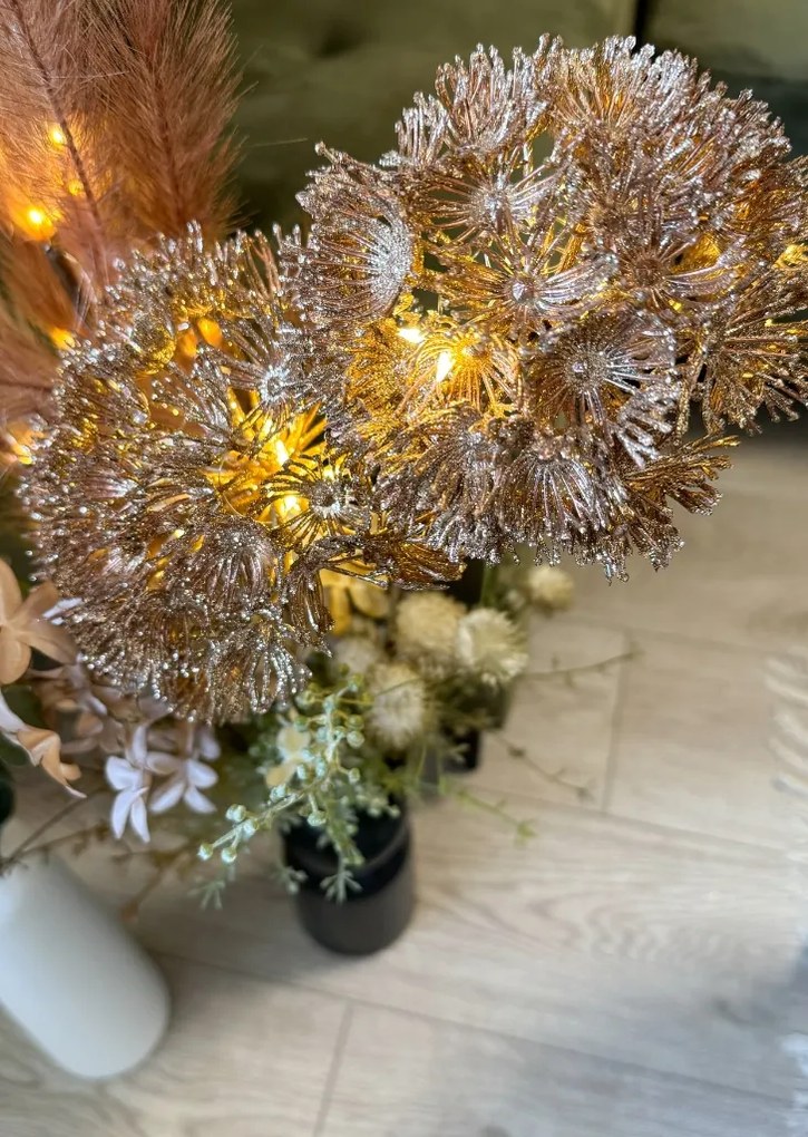 Oświetlenie LED gałązka dekoracyjna HERACLEUM 70 cm, brąz