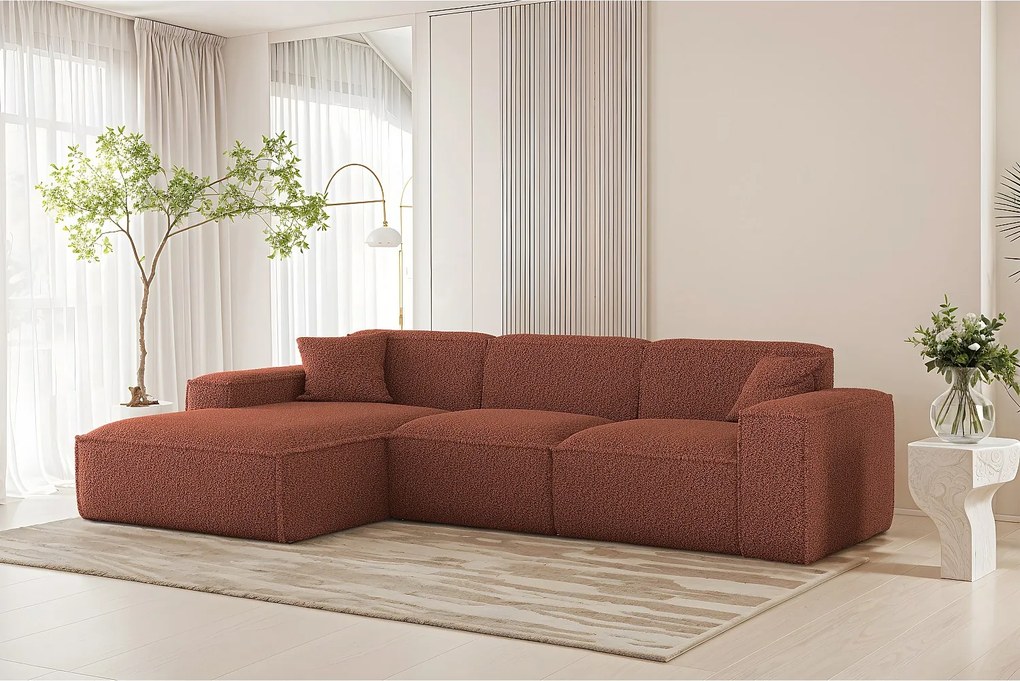 Narożnik Luga L Lewy Tkanina Sven 44 miedź/rudy