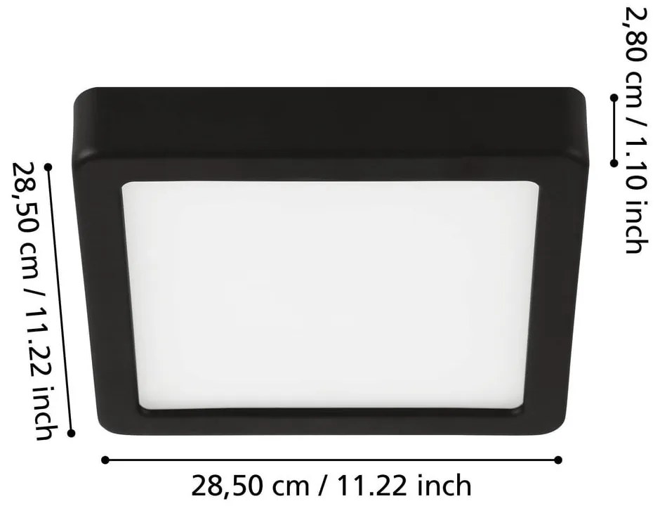 Czarna lampa sufitowa LED 28,5x28,5 cm FUEVA 5 – EGLO