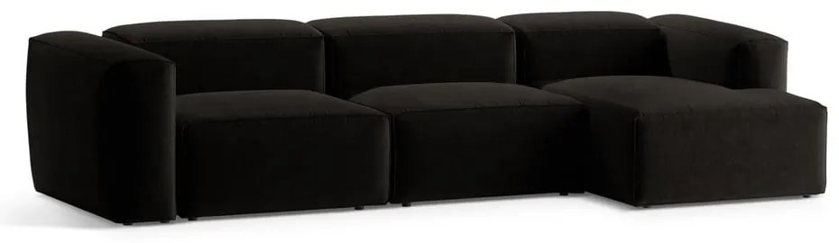 Czarny narożnik (prawostronny/z szezlongiem) Bergano – Cosmopolitan Design