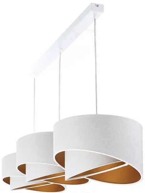 Biało-złota asymetryczna lampa wisząca nad stół - 4X S511 Z0-N89