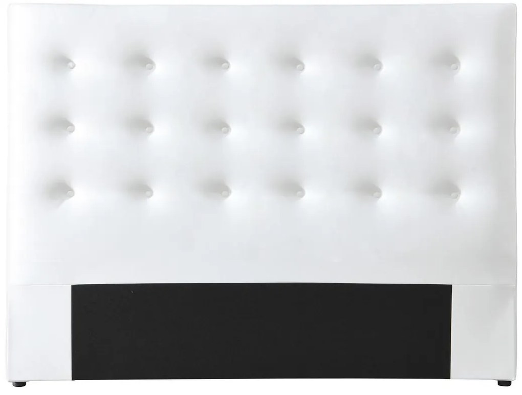 Zagłówek łóżka pikowany 140 cm - Ekoskóra - Biały - FRANCESCO