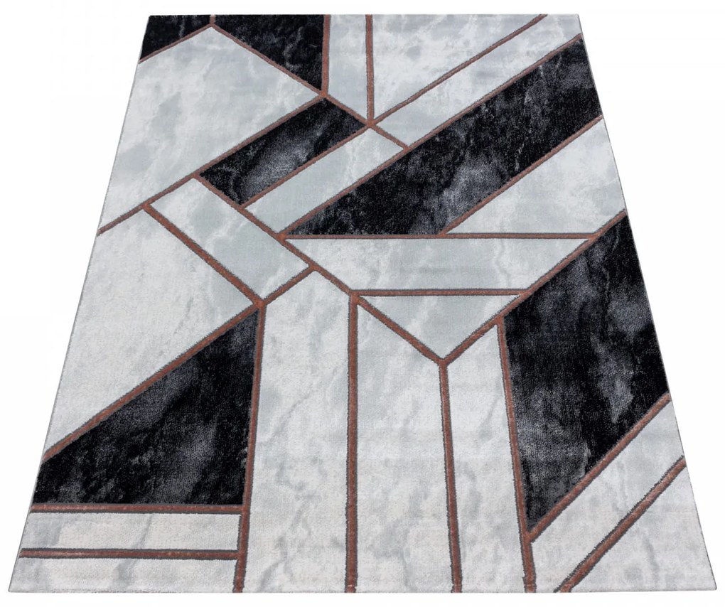 Dywan ekskluzywny Naxos geometria szaro-brązowy 80 cm x 150 cm