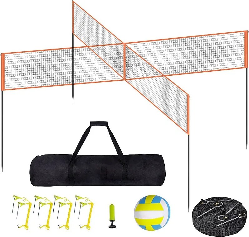 Siatka do Badmintona, SucceBuy 4-pozycyjny Regulowany Zestaw Siatkówki z Piłką i Torbą