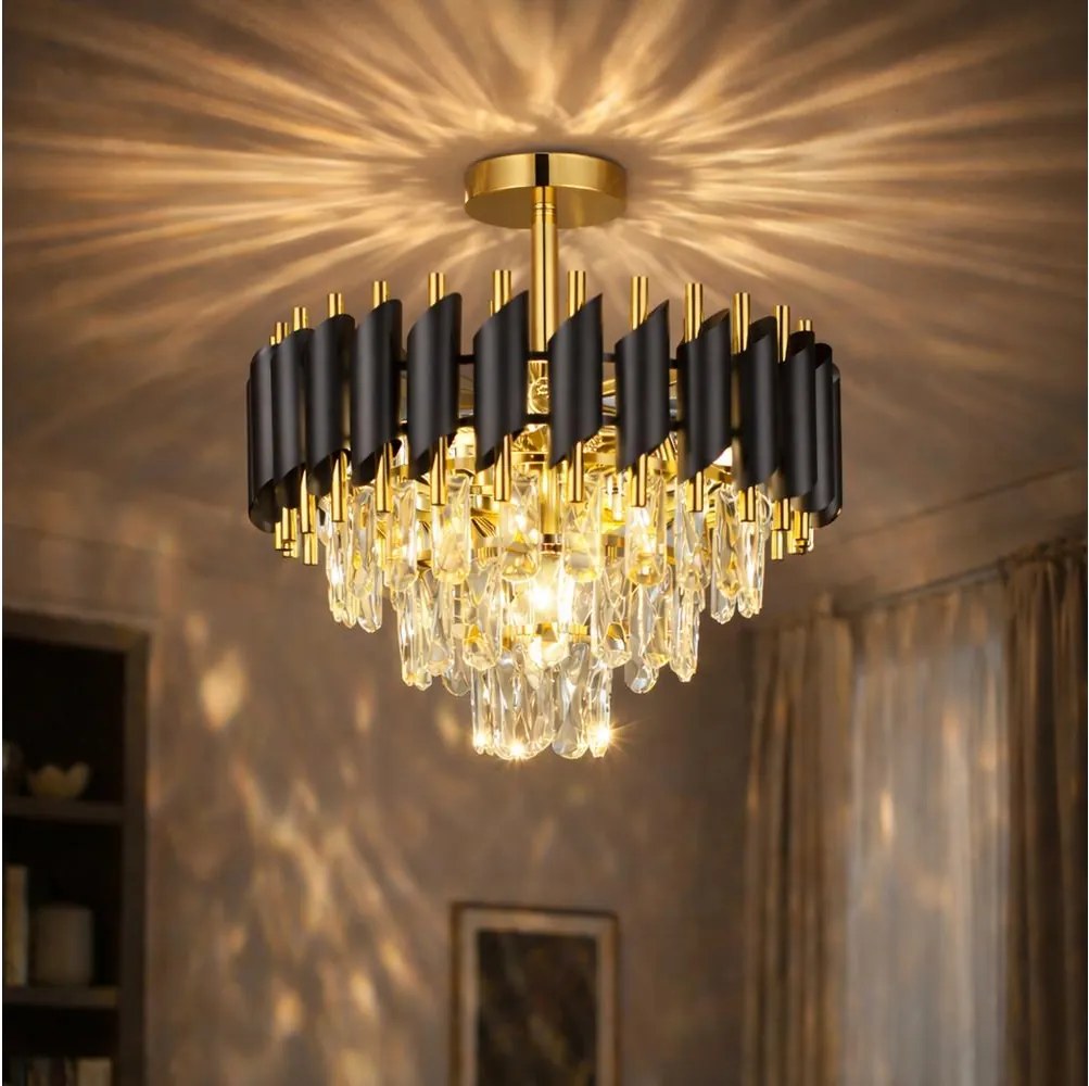 Brilagi - Przysufitowy żyrandol ECLIPSE 5xE14/10W/230V śr. 38 cm czarny/złoty