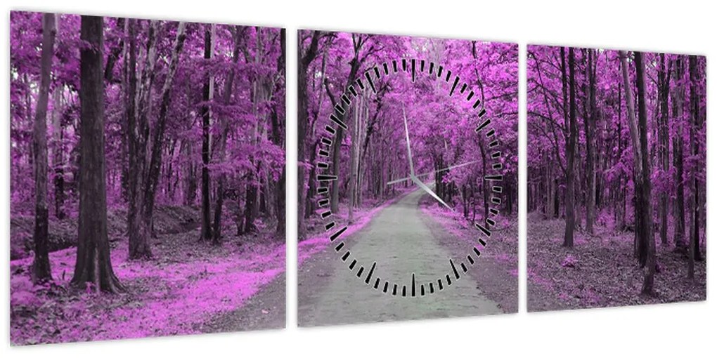 Obraz - Ścieżka przez park (z zegarem) (90x30 cm)