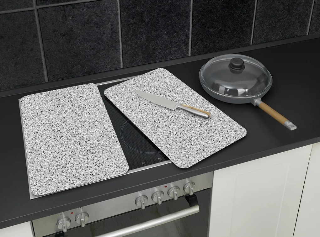 Szklane płyty ochronne GRANIT na kuchenkę – 2 sztuki, WENKO