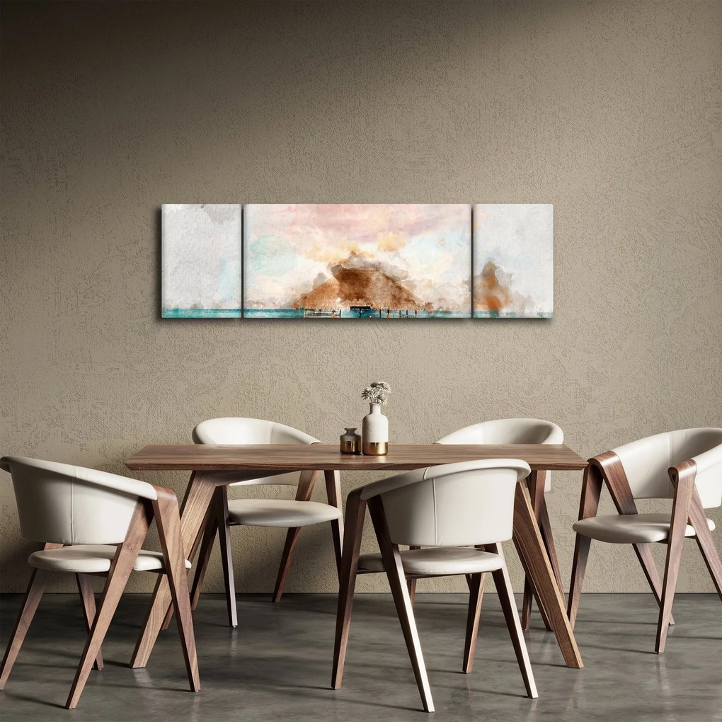 Obraz - Malediwy, drewniane molo (170x50 cm)
