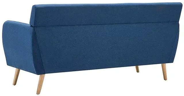 3 osobowa niebieska sofa pikowana F6-G11