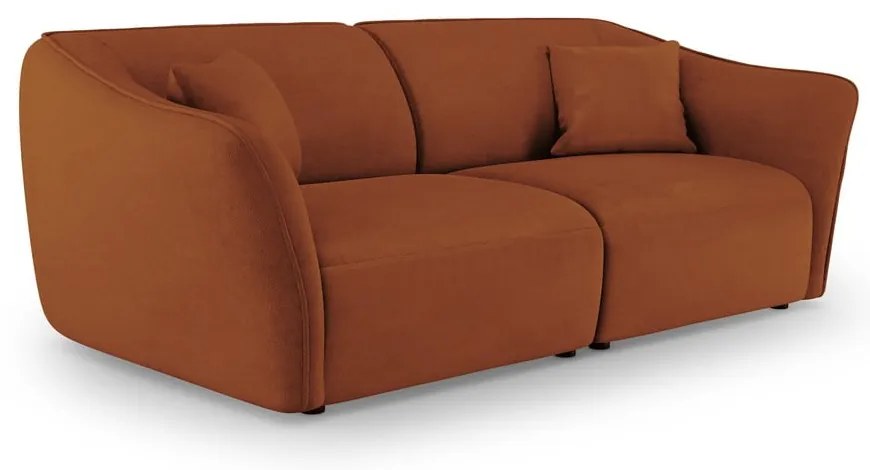 Ceglasta sofa z materiału bouclé 206 cm Tokyo – Cosmopolitan Design