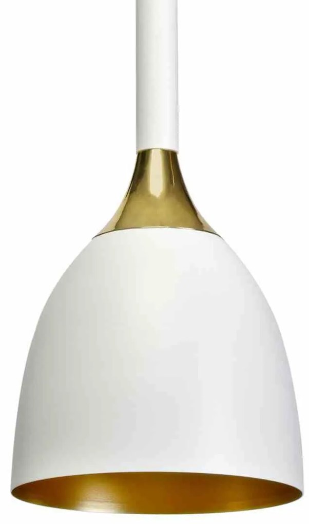 Lampa wisząca, pojedyncza biała/złota CLARK WHITE/GOLD 1xE27
