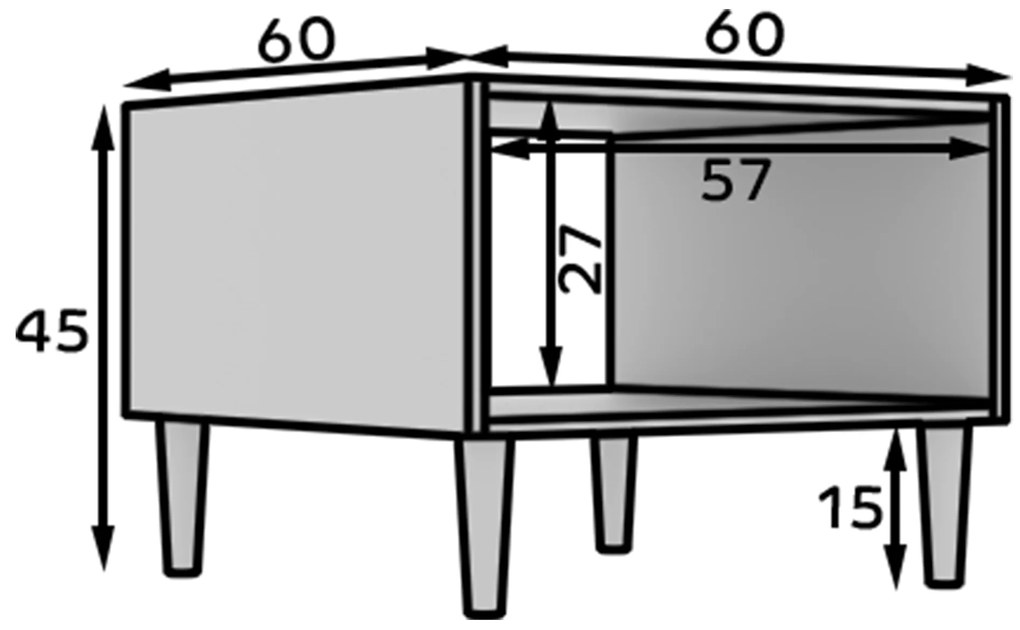 Stolik kawowy DULLUM 60x60cm, biały