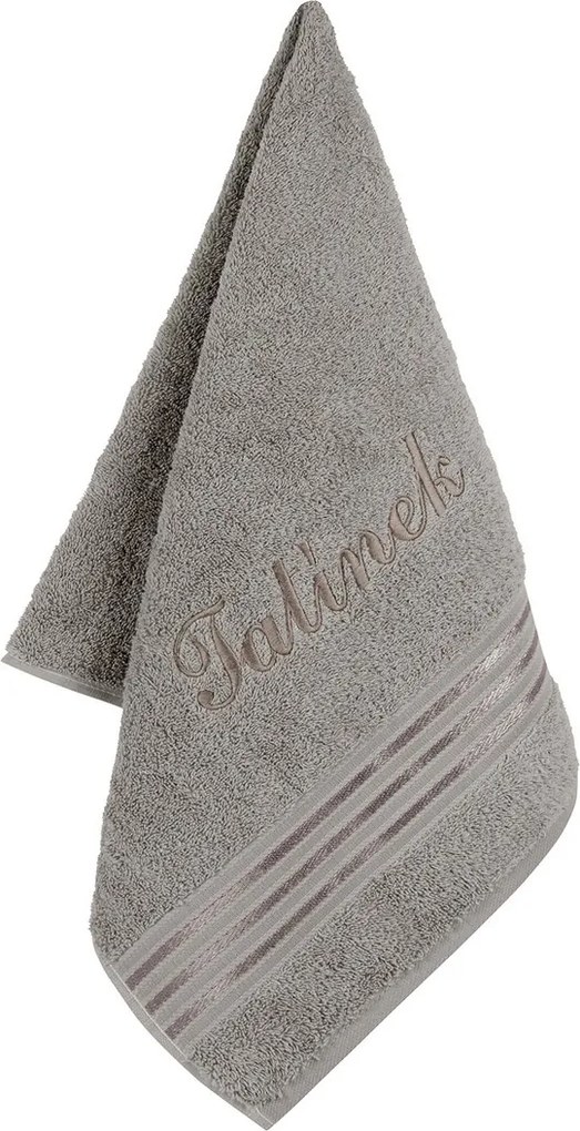 Bellatex Ręcznik frotte z haftem Tatínek ciemnoszary, 50 x 100 cm