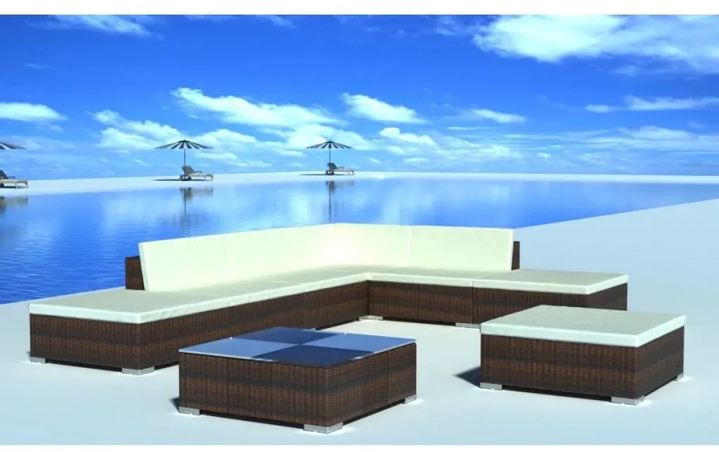 Brązowy komplet wypoczynkowy do ogrodu N8-M96