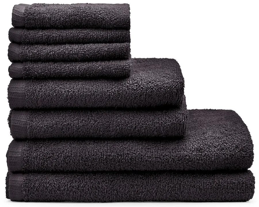 Czarne bawełniane ręczniki szybkoschnące/frotte zestaw 8 szt. Quick Dry – Catherine Lansfield
