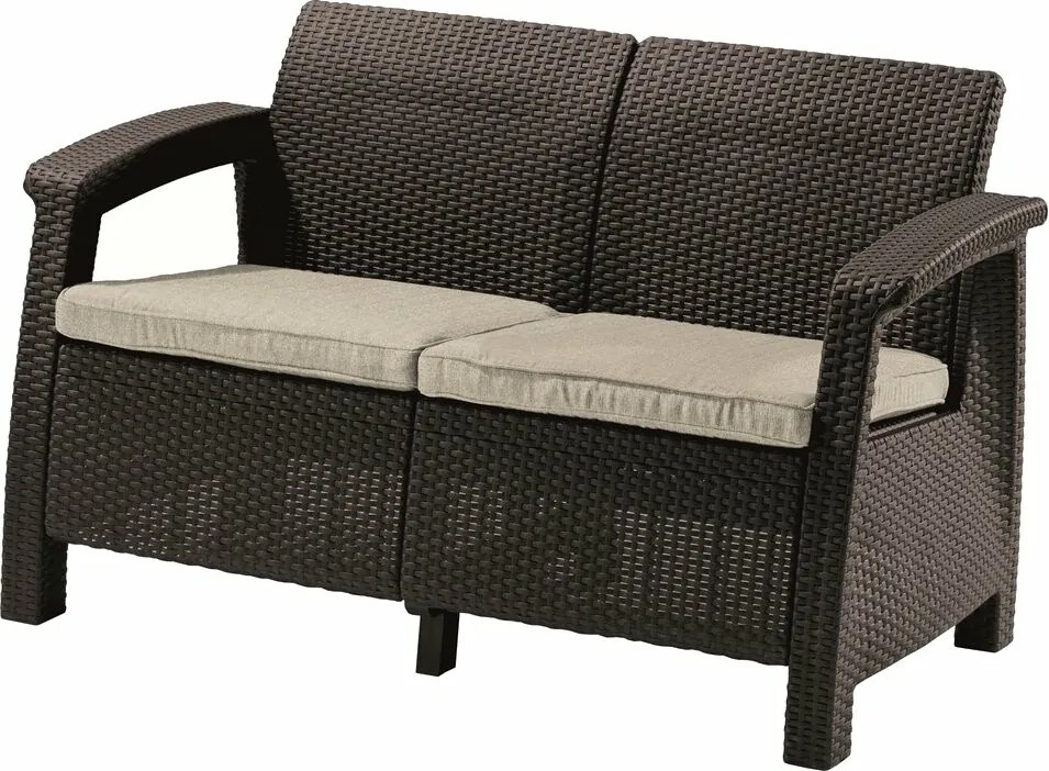 Keter sofa ogrodowa Corfu 128 x 70 x 79 cm, brązowy